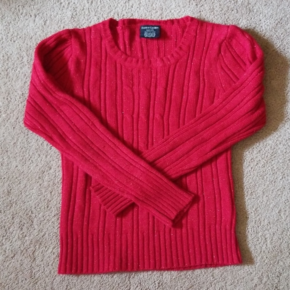 Faded Glory girls size 6-6x red sparkly sweater